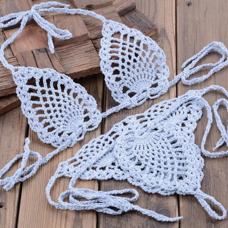 Micro Bikini de ganchillo hecho a mano conjunto negra de lencería Sexy Mini Bikini Sunbathing Micro traje de baño más colores 2019 oferta