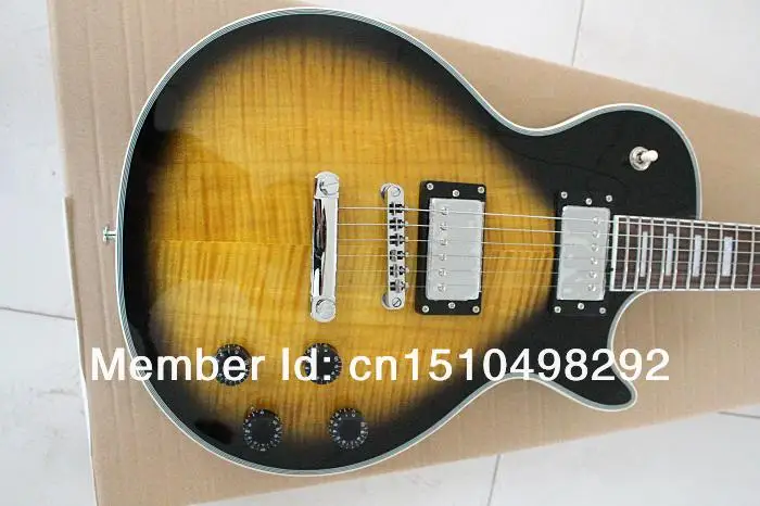 

Manufacture all kinds of the best tiger stripes Lp guitar G can be customized as required EMS free shipping