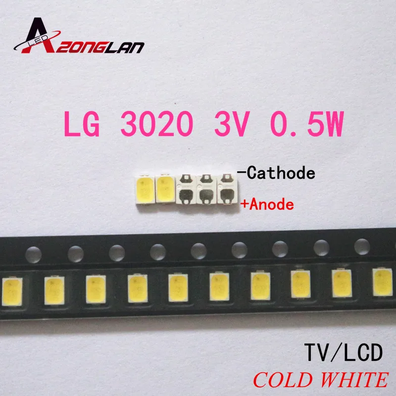 100 шт./лот для ремонта lcd-телевизор LG светодиодный светильник с подсветкой SMT SMD светодиодный s 3V 3020 холодный белый светодиод LG