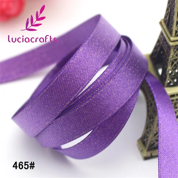 Lucia crafts 6/10/15/22 мм сплошной Цвет полиэстер рождественская атласная лента своими руками шитьё вручную Материал DIY Швейные аксессуары Q0603 - Цвет: 465 dark purple 5y