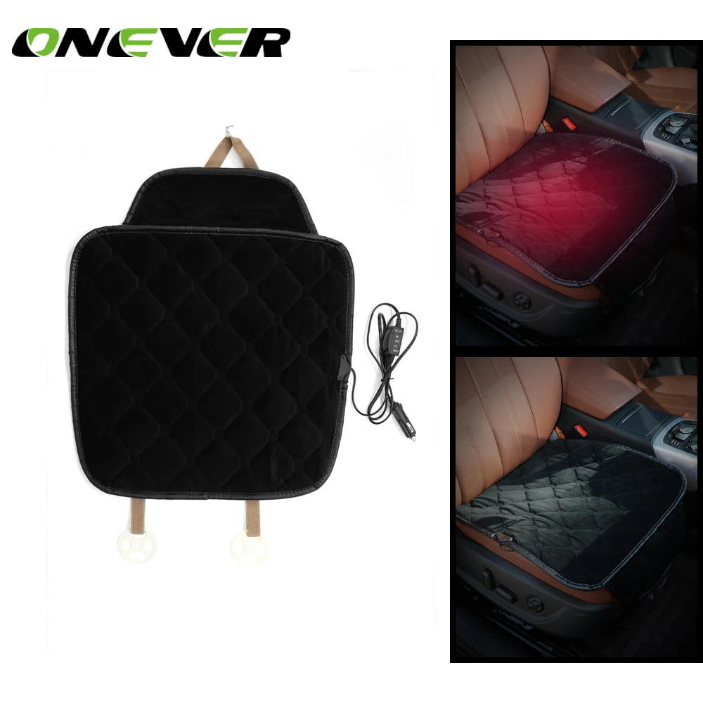 Onever Winter car heated cushion Heating Pad Cover Hot Warmer Separated Control HI/LO Mode fiber