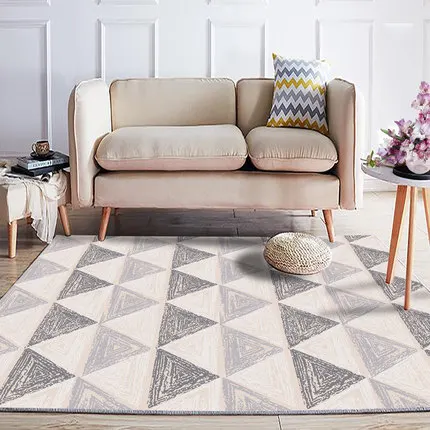Красный Modern Geometric Art Short Plush Fabric Carpet Pad High Quality Elastic Anti-slip Rugs Outdoor Prayer Parlor Home Floor Mat - Цвет: Красный