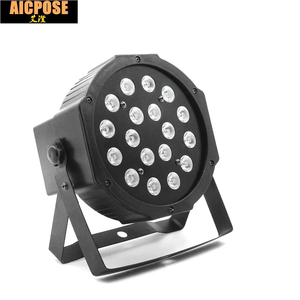 10 шт. 18x3 Вт led Par огни RGB 3в1 плоский par с в 1 кейс для полета dmx512 дискотечные