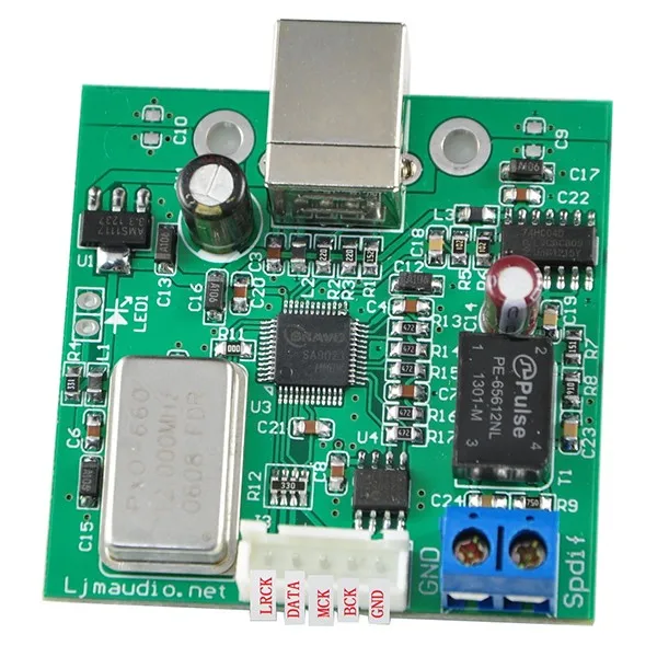 Коаксиальный процессор TZT TE7022 преобразователь с USB на SPDIF I2S чип поддержка 24 бит 96K