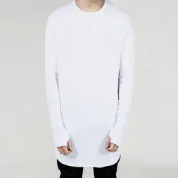 Модные Для мужчин хип-хоп футболка с длинными рукавами с отверстием для большого пальца манжеты уличная одежда футболки TY66