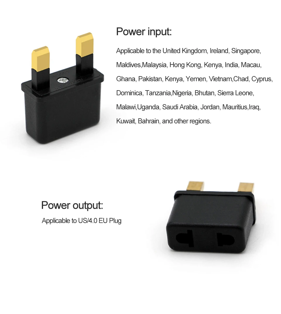 1PC US EU TO UK AC Power Adaptor Plug Travel Wall Charger Outlet Adapter Converter 2 Socket For Phone Laptop Electronic Charging (8)