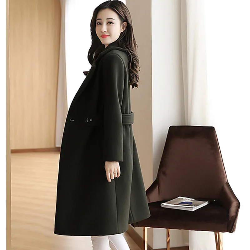 Tea Manteau Longues Green Femmes Boutonnage Long Chaud red Solide Laine Manches Élégant coral D'hiver Manteaux Pour 2019 Bureau Dark Veste Double À caramel Powder Poches pink camel 35Acq4jRL