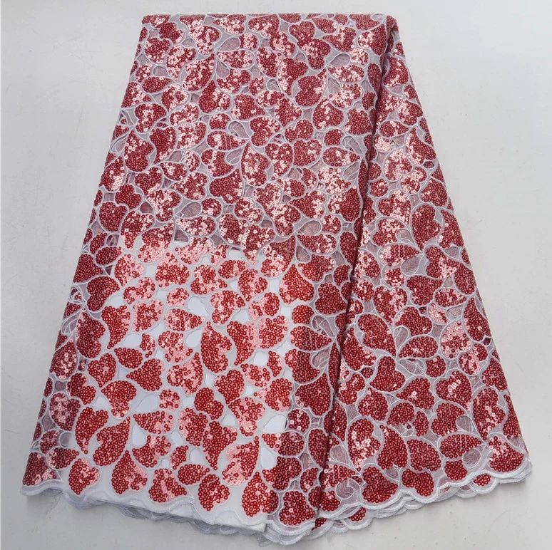 

Free shipping (5yards/pc) shining African handcut organza lace fabric with allover sequins embroidery for party dress
