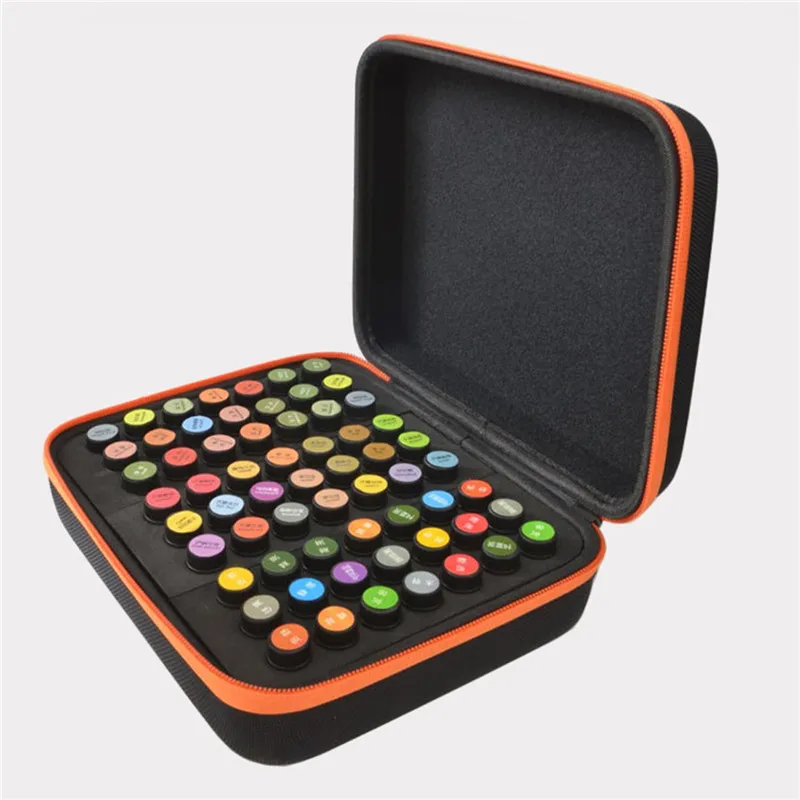 63 فتحة حالة زجاجة زيت أساسي 3-Sectional يحمي ل 1-3 ملليلتر من حقيبة سفر حمل التخزين المنظم organizador