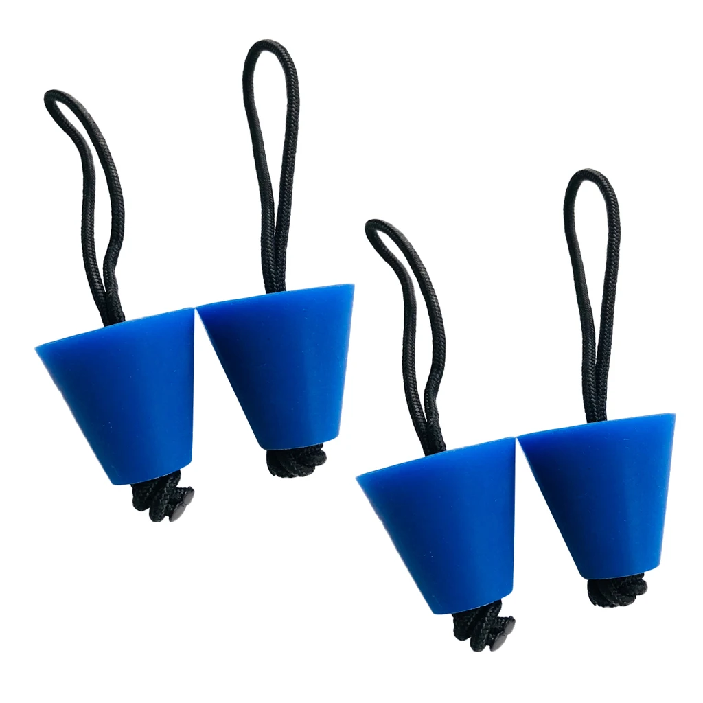 4pcs Universal Kayak Scupper Plugs Kit Canoe Drain Holes Stoppers Black/Blue/Red Dinghy Yacht Accessories 