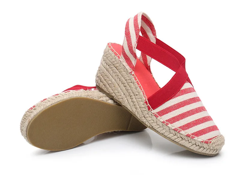 Beyarnewomen эспадрильи wedgesandals anklestrap summercanvas на танкеточной платформе fashionstripes слипоны womenplatform туфли на высоком каблуке