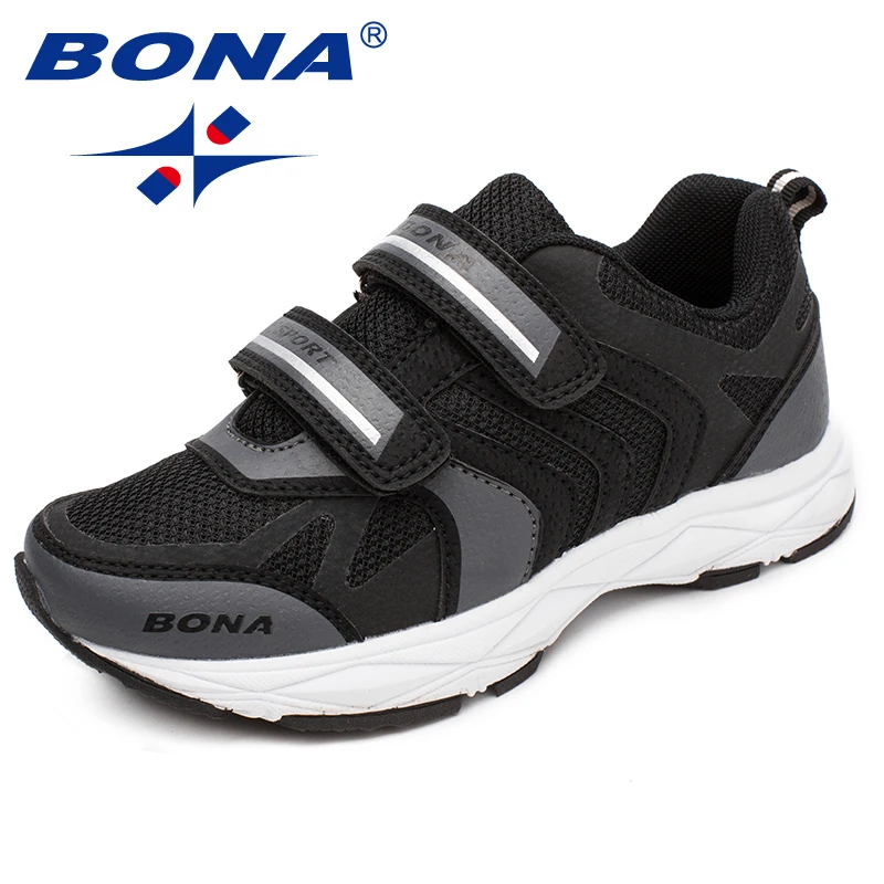 BONA 아동용 캐주얼 신발 후크 앤 루프, 남아용 로퍼, 메쉬 소녀 플랫, 편안한 야외 패션 스니커즈, 새로운 패션 스타일