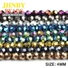 JHNBY ball Faceted shape Austrian crystal beads plated color Round Loose bead 100pcs 4mm Jewelry bracelet accessories making DIY ► Photo 3/5