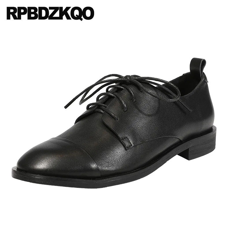 

genuine leather european lace up flats chinese designer retro japanese school round toe brown black vintage women oxfords shoes