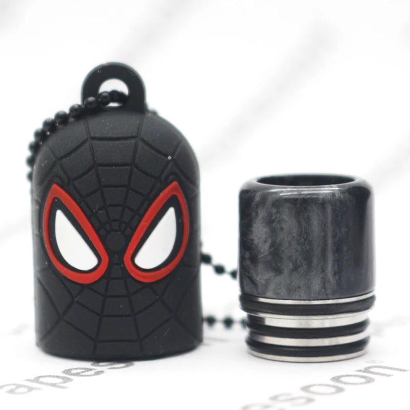 

New Style e-Cigarette Mouthpiece 810 Drip Tip with Batman Spiderman Iron Silicone Cap for TFV8 Big Baby TFV12 Prince Atomizer