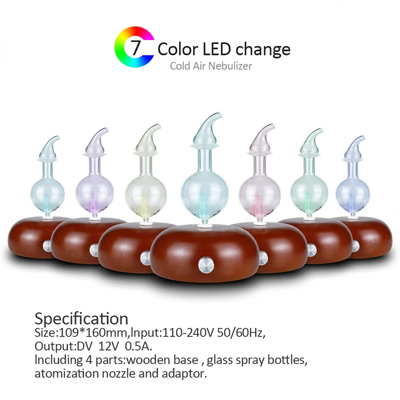  Aroma Air Purifier Wood and Glass Aromatherapy Diffuser Essential Oil Diffuser Mist Maker Fogger Wi