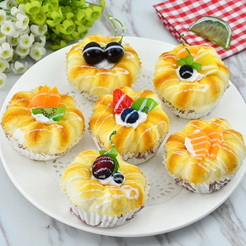 

Artificial bread toy soft fake bread cake model set photography props refrigerator stickers kitchen cabinet