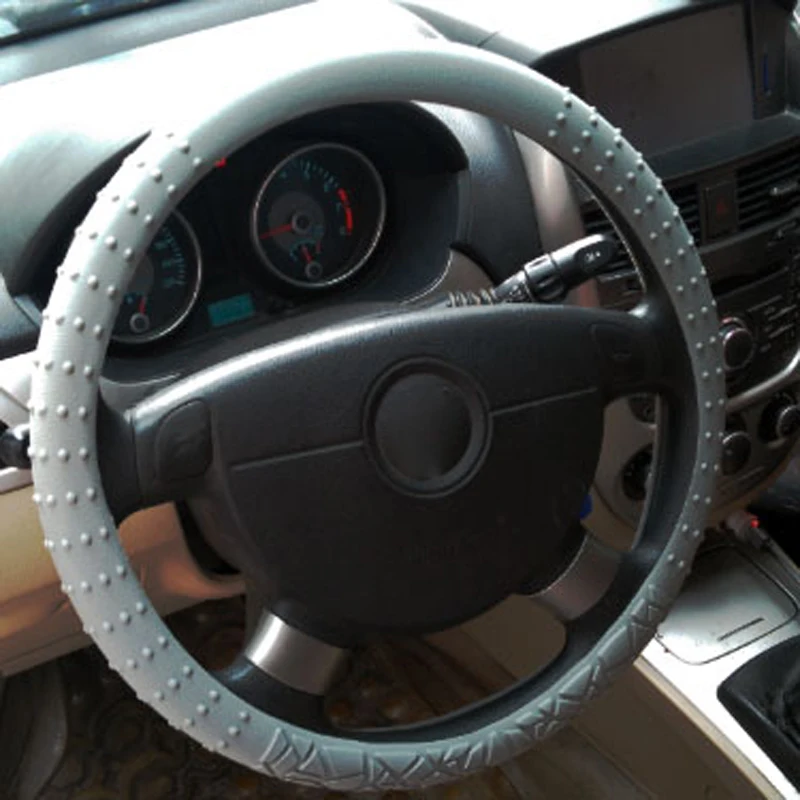 HuiER авто чехол рулевого колеса автомобиля силиконовый 5 цветов противоскользящий для 36-40 см/14,"-15,7" Автомобильный Стайлинг рулевого колеса автомобиля-Чехлы