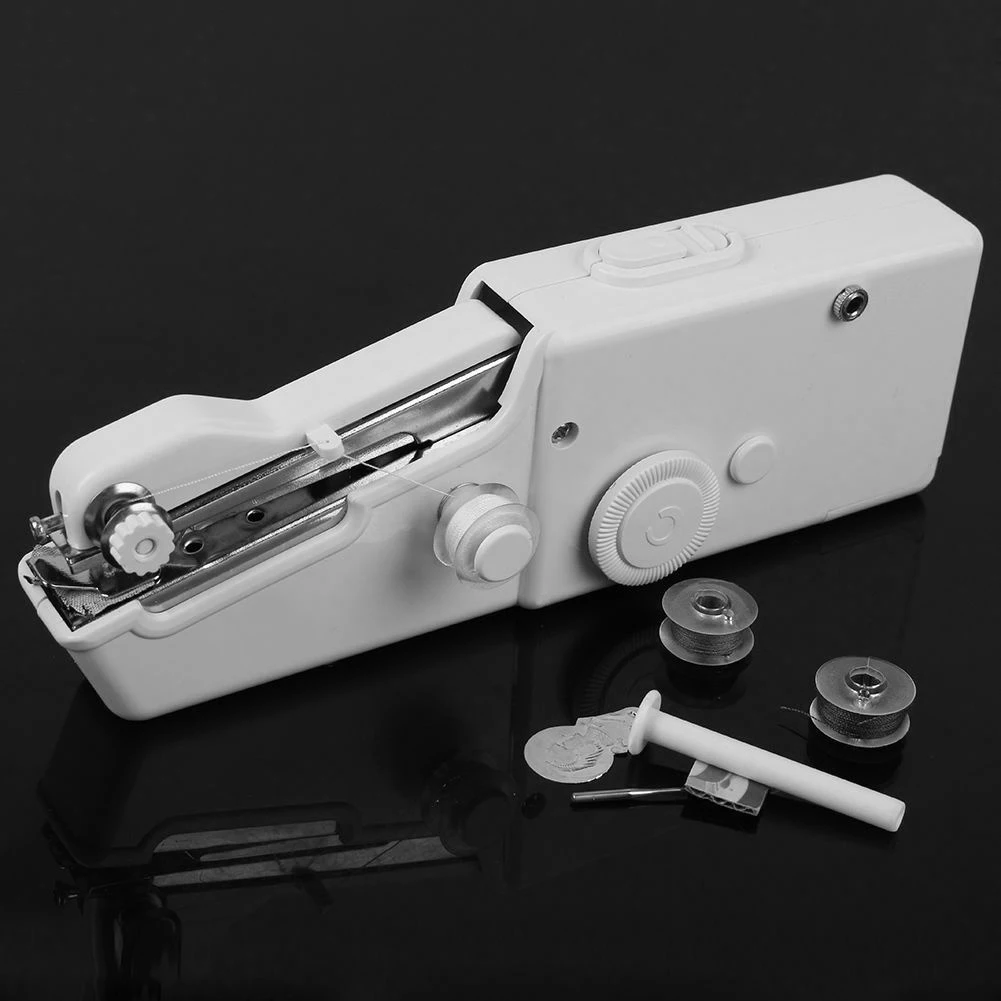 Portable Household Mini Hand Sewing Machine Quick Stitch Sew Needlework Cordless Clothes Fabrics Electronic Sewing Machine