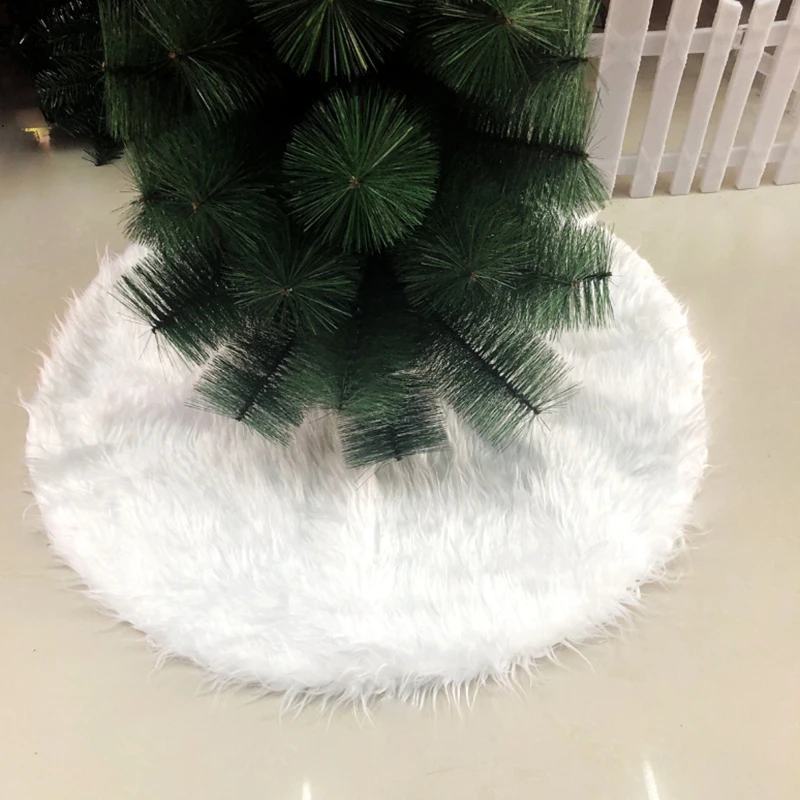 Снежная плюшевая Рождественская елка, юбка, основа, коврик, покрытие, Рождественская елка, орнамент Санта Клаус, олень, войлок, Рождественская елка