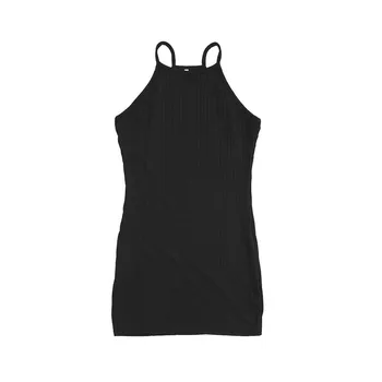 

Fashion Women Summer Solid Sleeveless Bodycon Cotton Party Evening Short Mini Dress