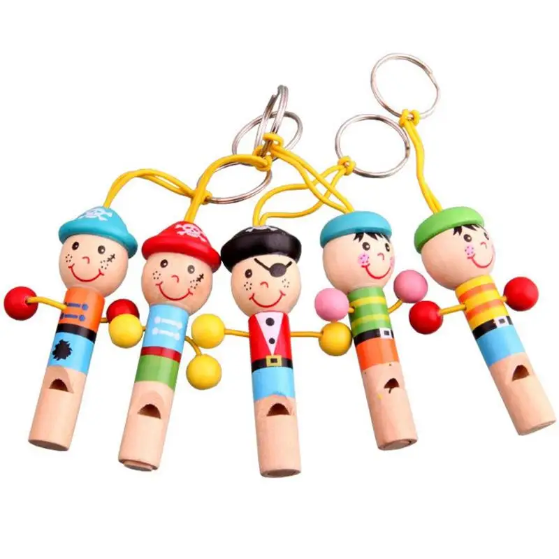 

Childern Mini Whistle Pirates Styles Developmental Education Toy Wood Material Musical Instrument Toys Figure Modeling