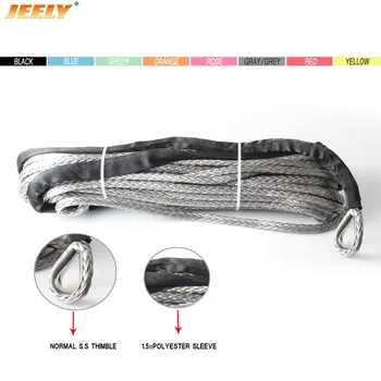 

JEELY 10mm*45m UHMWPE Winch Rope with Thimble Synthetic Cord for Off-road ATV/UTV/SUV/4X4/4WD