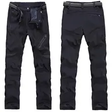 Осенне-зимние мужские флисовые теплые Термические велосипедные штаны для кемпинга, походов, флисовые брюки, мужские водонепроницаемые брюки для рыбалки, большие размеры 8XL
