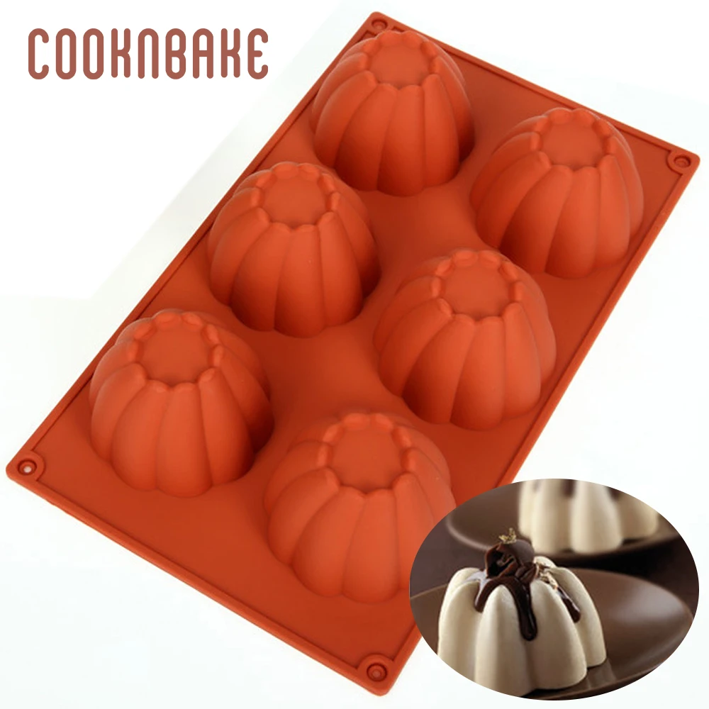 

COOKNBAKE Flower Shape Silicone Cake pastry Mold Mousse cake pudding form Handmade Soap Jello bread Mold Cake Baking Tool 6 Hole