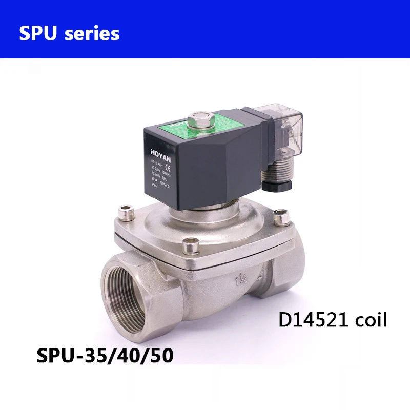 SPU серии SPU-35/40/50 нормально закрытый BSP thread D16021 катушки 2 Way с прямым приводом Нержавеющая сталь воды электромагнитный клапан