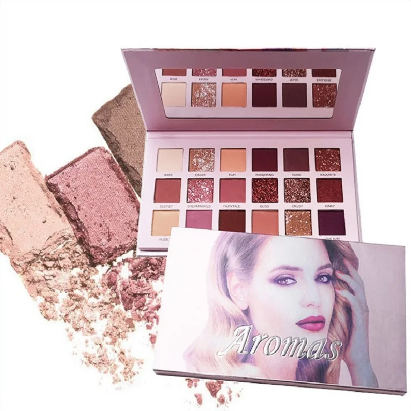 

Aromas Nude Eye Shadow Palette 18 Color Eyeshadow Shimmer Matte Glitter Powder Waterproof Palette De Sombra Makeup Pallete