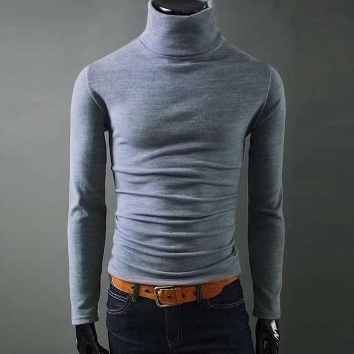 Aliexpress.com : Buy Men Winter Solid Turtleneck Sweater