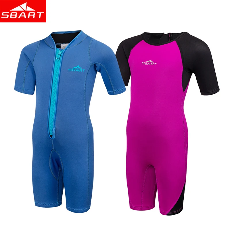 

SBART 2MM Neoprene Wetsuits Children Waterproof Sunscreen One-piece Swimsuit Snorkeling Swimming Surfing Wet Suits Sportswear