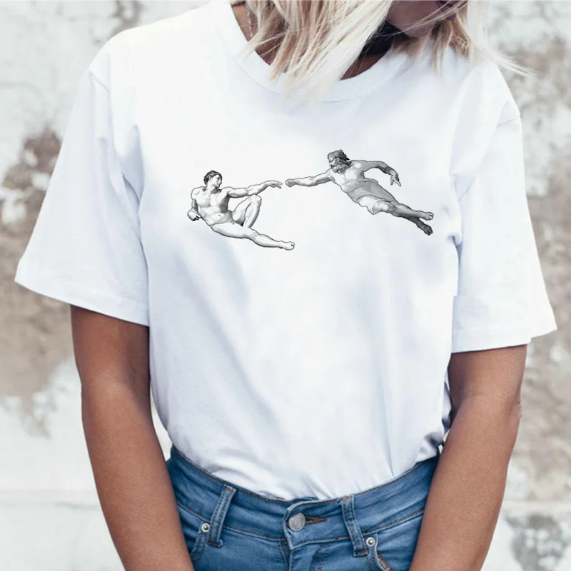 Гранж эстетический Стиль Женская футболка ulzzang Tumblr Корейская забавная 90s одежда