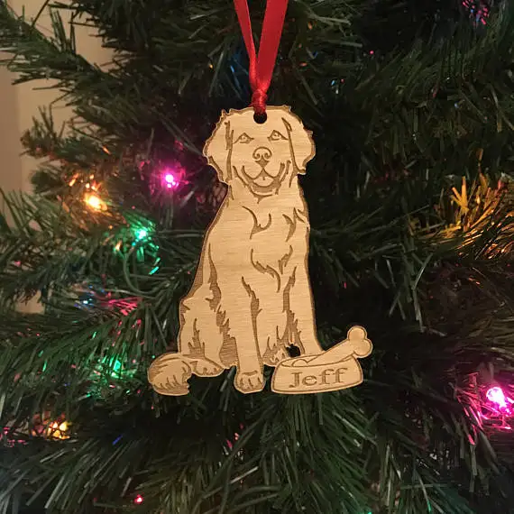 Золотой ретривер Рождественский орнамент* персонализированный орнамент с изображением собак* подарок для влюбленных собак* Рождественский праздничный орнамент* чулок