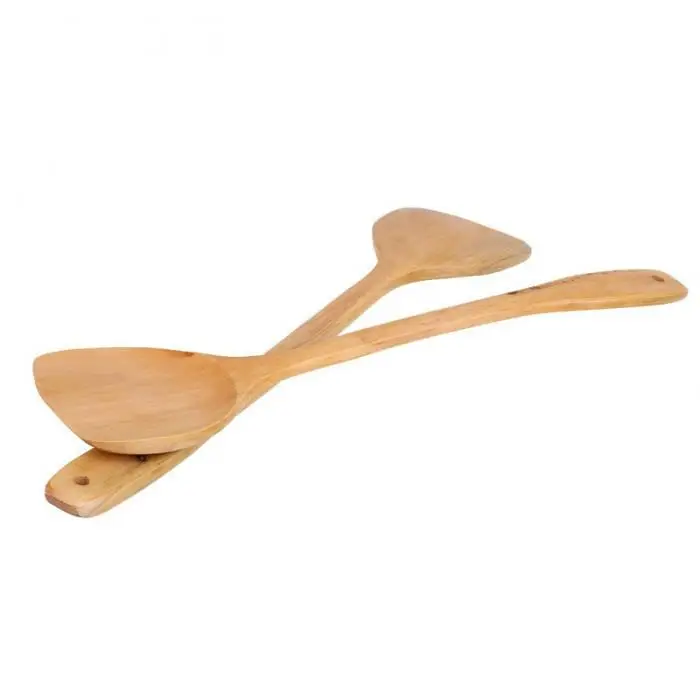 2 шт. Удлиняющая деревянная лопатка, безопасная для антипригарной посуды, распродажа, Лучшая цена