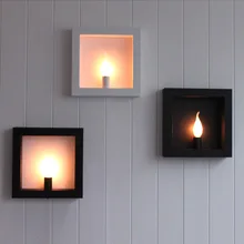 Модный светодиодный настенный светильник, современный светодиодный подсвечник, железный индивидуальный прикроватный внутренний/внешний квадратный настенный светильник, подсвечники красного и черного цвета