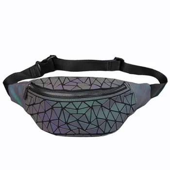 

Fashion Luminous Waist Bags Women Waist Fanny Packs Belt Bag Luxury Brand Chest Handbag Geometry Waist Packs Mobile Phone Bag