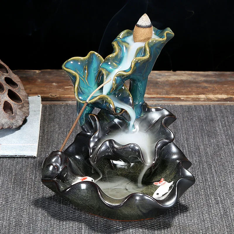 Backflow Ceramic Incense Burnerd Smoke Water Fall Down Mountain Handicraft Incense Censer Holder Home Decoration