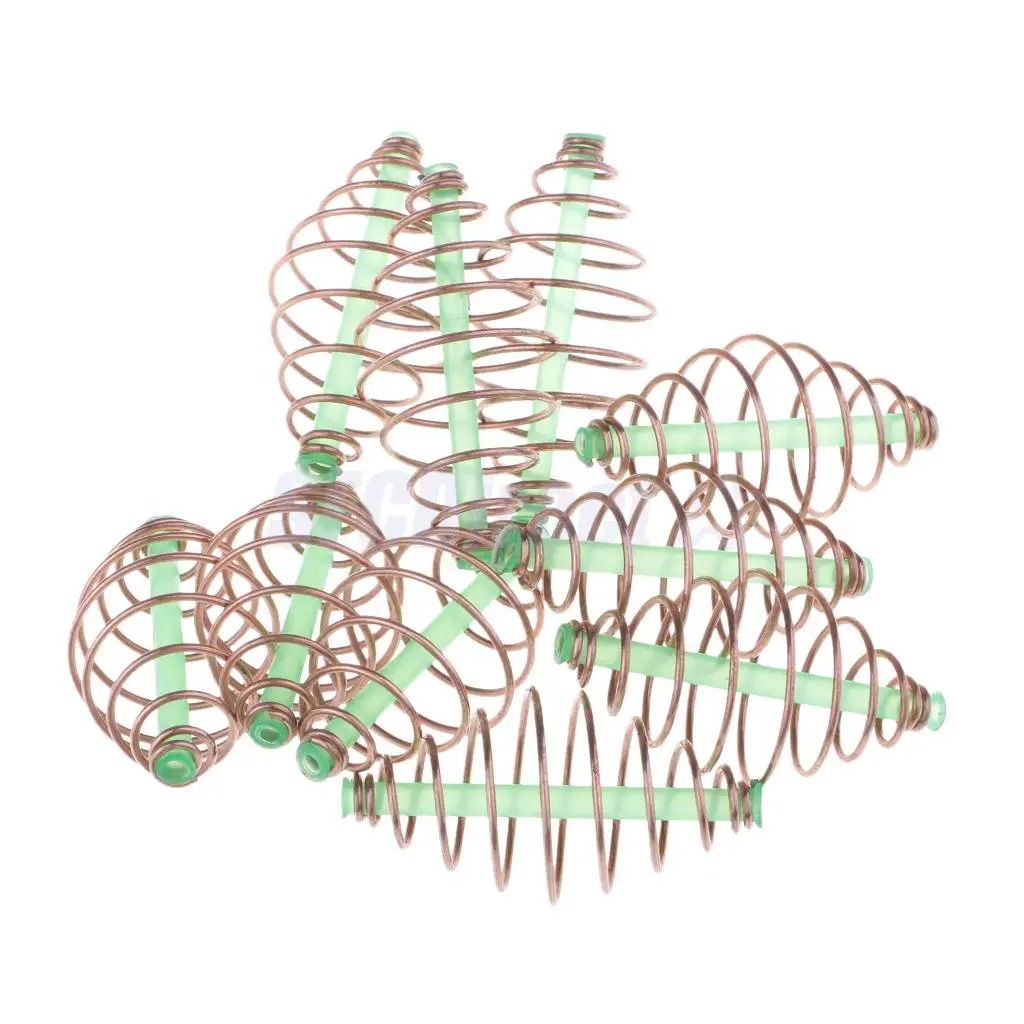 10 шт. приманка Метатель рыболовная кормушка пружинная катушка встроенный метод подачи катушка встроенный Металл Приманка Метатель кормушки метод 3,5x1,8 см
