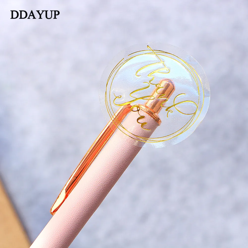120Pcs/Lot Round Transparent Design Thank You Seal Stickers DIY Deco Gift Sticker Label Stationery Supplies