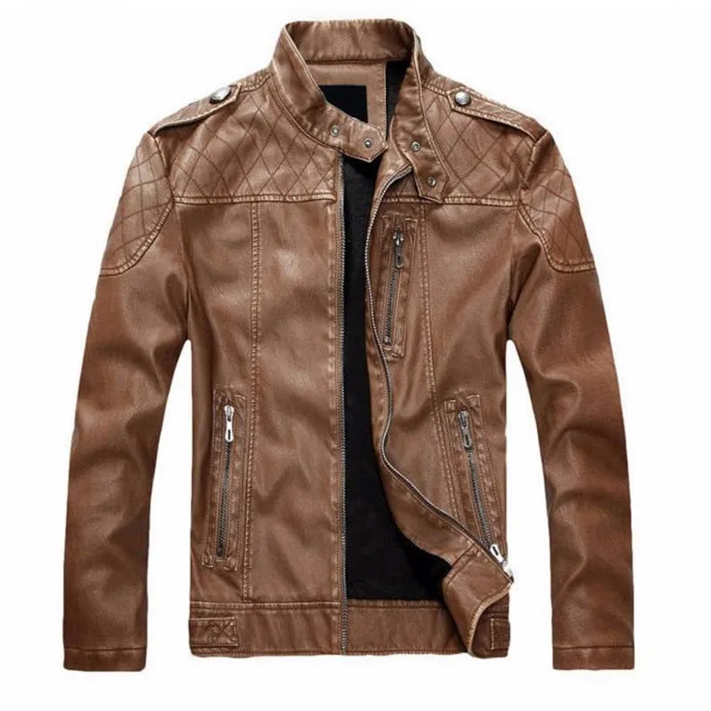 Мотоцикл Кожаные куртки Для мужчин осень-зима Искусственная кожа пальто Костюмы Для мужчин Кожаные куртки мужской Бизнес повседневные