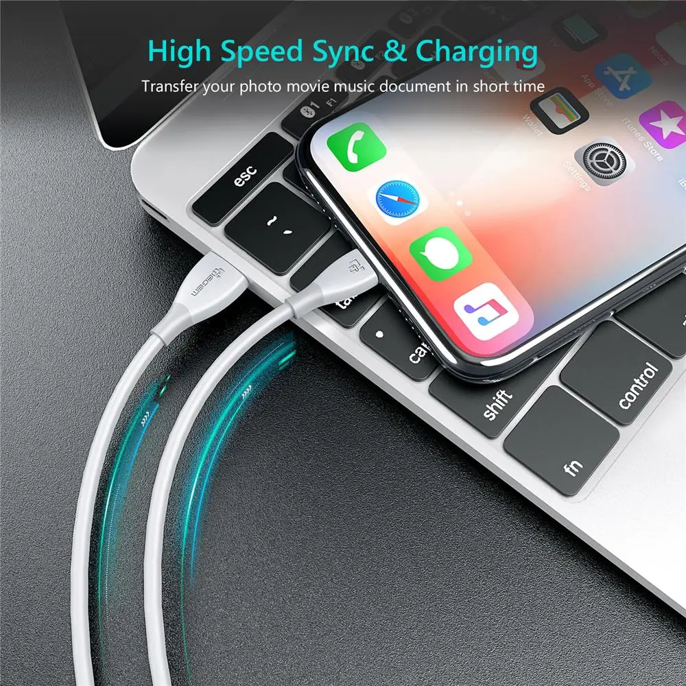 Зарядный USB кабель TIEGEM для iPhone X 8 7 6 6s Plus 2 А быстрой зарядки и передачи данных 5 iPad