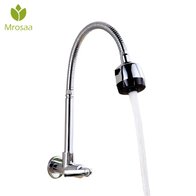 

1 Pcs Mrosaa Bathroom 360 Rotating Copper External Nozzle Faucet Kitchen Basin Sink Wall Mounted G1/2 Cold Water Saving Taps