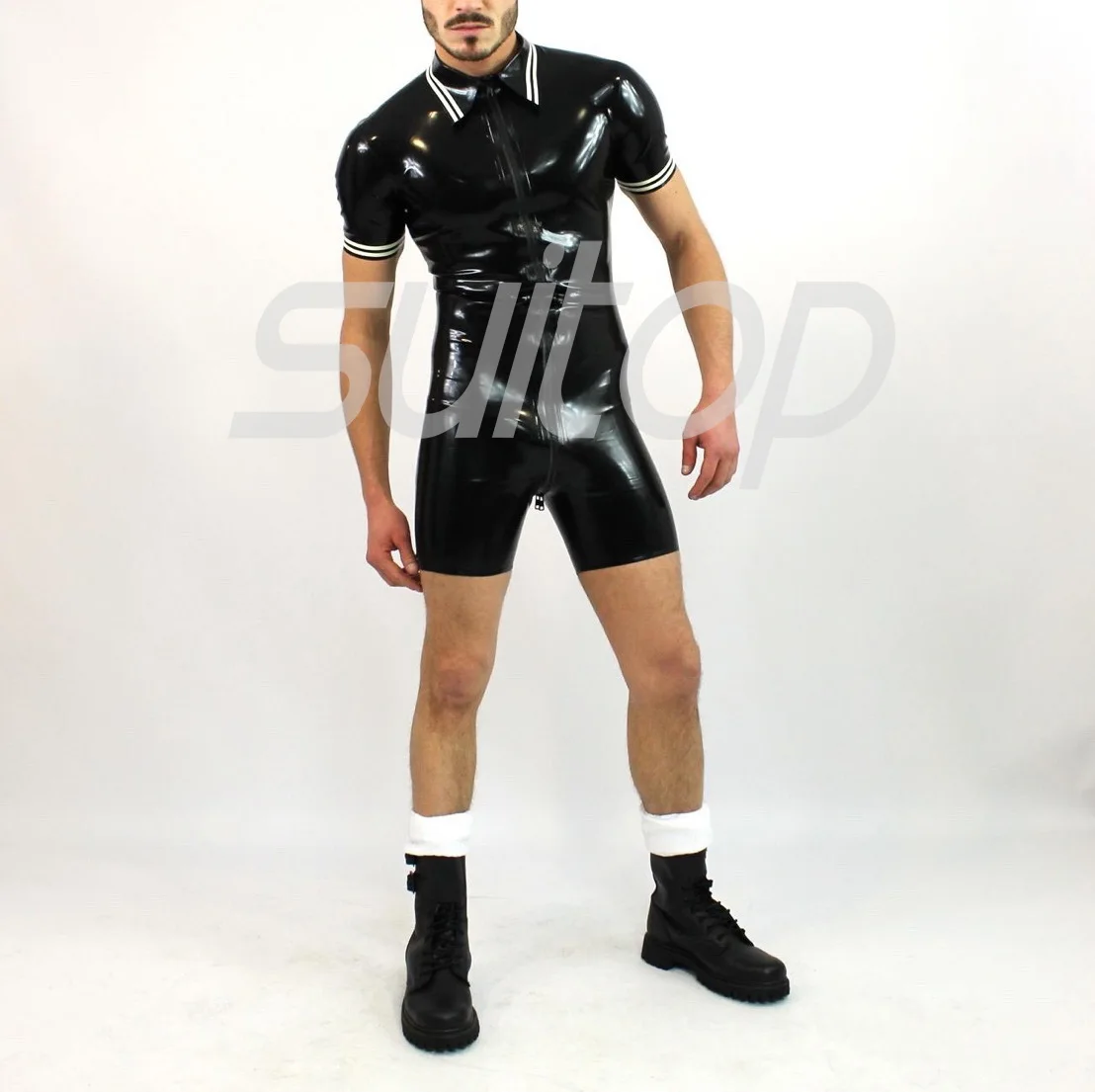 

CATSUITOP Latex uniforms rubber fashion for mens
