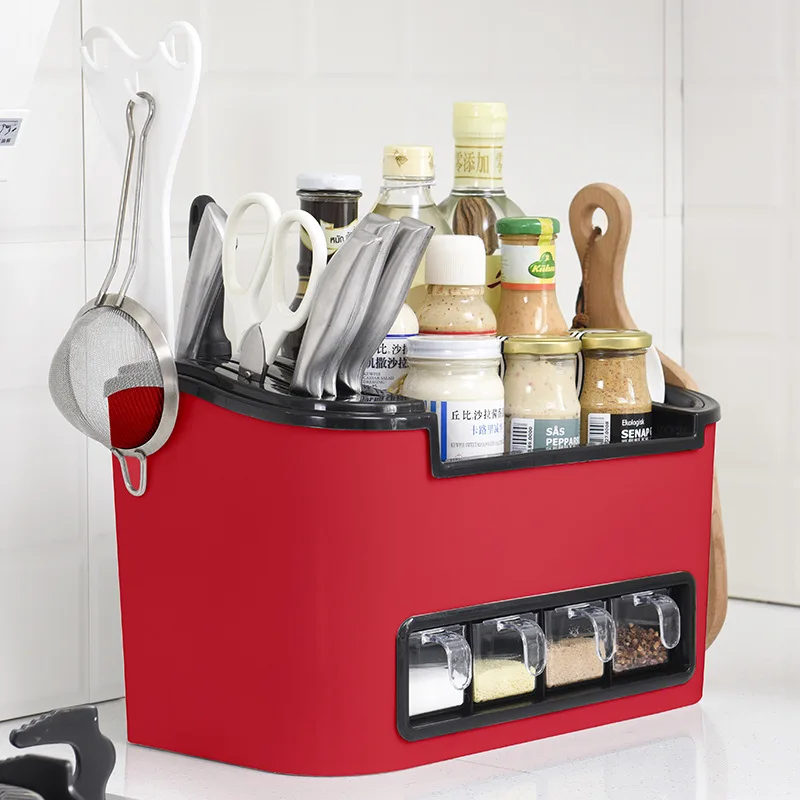 

2018 new Multi-function Kitchen rack Tool box for kitchenware supplies Condiment box for soy sauce and vinegar