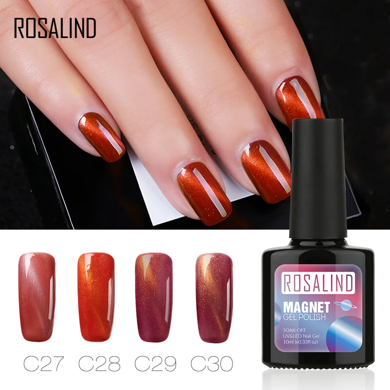 ROSALIND гель 1S P+ черная бутылка 10 мл кошачий глаз магнит C31-60 гель лак для ногтей УФ светодиодный Полупостоянный гель лак