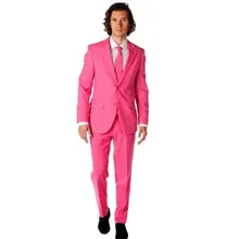Newest Custom Made Hot Pink Men Wedding Prom Suits Slim Fit 2 Pieces Tuxedos Best Man Morning Suit Groom Wear Jacket+Pants