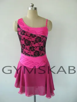 

2018 Charming Figure Skating Dress Women's Girl's Customized Ice Skating Dress Sleeveless Gymnastics Costume 8089