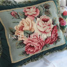 15 K 2" x 24" игольная подушка, ручная Подушка с цветочным дизайном без вставок